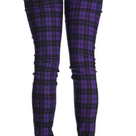 Banned Apparel purple plaid skinny pants - Picture 2 of 5